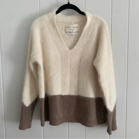 Fine Collection Designed in Paris Cashmere Angora Oversized Sweater M/L - Picture 1 of 12